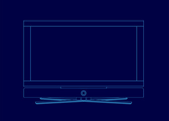 Poster - Blue screen monitor outline. Vector illustration
