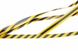 © Ayahe Stock - Abstract illustration of a black and yellow police caution tape design creates a warning sign pattern on a white background