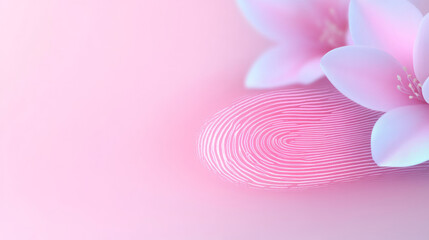 Aufkleber - An elegant close-up of a fingerprint with a soft-focus floral background, blending the detailed ridges with the natural beauty of flowers for a harmonious and artistic image,