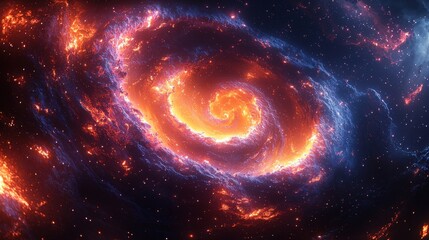 Poster - Galactic swirls and patterns cosmic space digital abstract art illuminated environment vivid colors and shapes