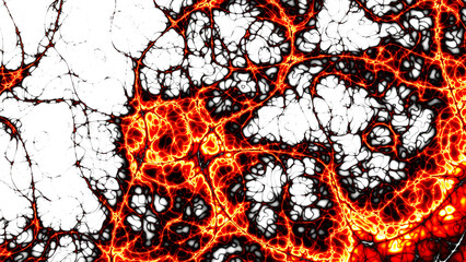 Fototapete - Red futuristic technology background with organic motion. Energy overlay lines background