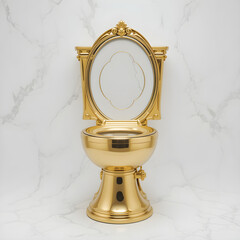 gold premium toilet seat isolated commod 