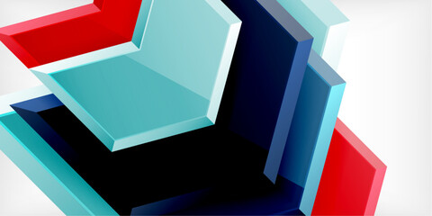 Aufkleber - Vector 3d arrow techno design template