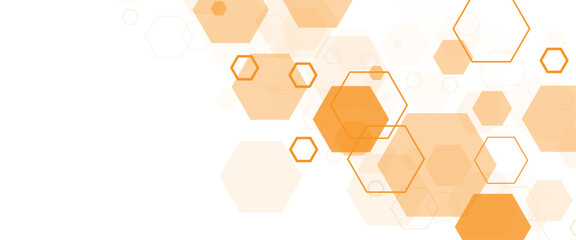 Poster - Geometric abstract background with simple hexagonal elements. Medical, technology or science design