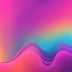 Poster - A smooth, abstract design with flowing waves of vibrant pink, purple, and blue hues, creating a dynamic and soothing gradient effect.