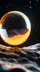 Wall Mural - mystical orb floating alien landscape in space