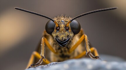 Poster - Macro Portrait of Insect with Detailed Antennae and Intense Eyes : Generative AI
