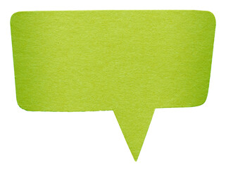 Poster - Green blank cut out cardboard paper speech bubble with round rounded corners rough edges, copy space for text on transparent png background design element