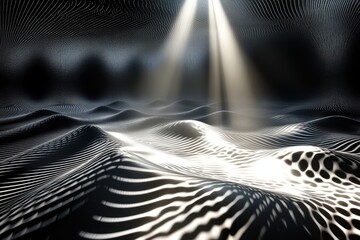 Poster - Abstract patterns of light and shadow create a mesmerizing landscape with waves and texture