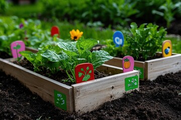 Canvas Print - a diy garden marker project with creatively designed garden markers made fro