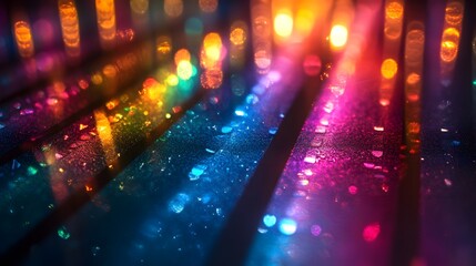 Wall Mural - Colorful light illuminating dark background creating vibrant visual contrast and dynamic atmosphere