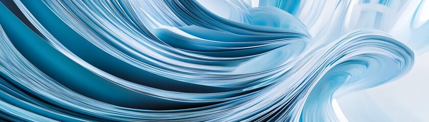 Poster - A dynamic abstract design featuring smooth, flowing blue lines that create a sense of movement and depth