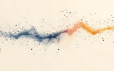Poster - A vibrant abstract wave of colors, showcasing a blend of blue, orange, and neutral tones. This dynamic design captures movement and emotion, perfect for modern graphic projects.