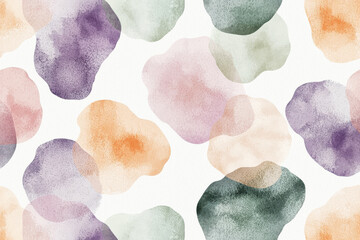 Poster - Artistic abstract pattern of watercolor blobs in pastel tones on a matte background