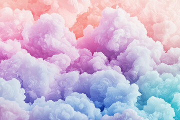 Poster - Delicate gradient pattern showcasing soft clouds in pastel hues offering a serene and dreamy aesthetic