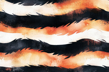 Poster - Artistic tiger stripe pattern with watercolor gradients in muted tones for a contemporary aesthetic experience