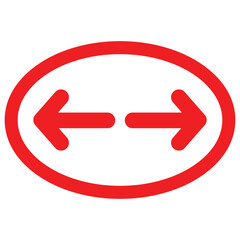 Poster - Arrow icons, Double side long arrow vector, Double arrow icon, Two side red arrow icon vector. circle icon, Double arrow linear symbol design from Web navigation collection. vector illustration. 