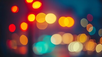 Fototapete - Vibrant Abstract Bokeh Background with Colorful Out of Focus Lights Creating a Warm Atmospheric Effect : Generative AI