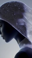 Poster - Captivating neural network artistry digital realm -detail visuals futuristic environment side view modern concept