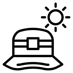 Poster - Sun hat Vector Design Icon Style