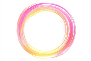 Poster - Abstract colorful lines form a circular shape, creating a digital artwork design on a white background, capturing concepts of motion and fluidity