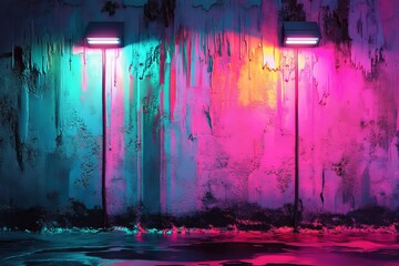 Aufkleber - Abstract digital artwork featuring a glitch effect against a dark backdrop, using hues of pink and blue, to represent a futuristic vision