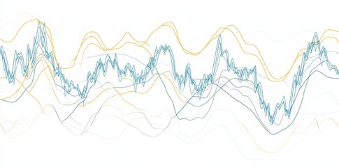 Poster - Abstract financial chart featuring an upward trend line graph on a dotted grid background, symbolizing growth and success. 3D Rendering