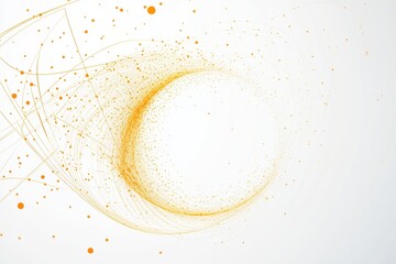Poster - A circular abstract pattern with colorful particles, isolated on a white background, symbolizing clean and virtual tech, presented as a 3D rendering