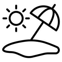 Sticker - Beach umbrella Vector Design Icon Style