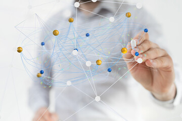 Fototapete - Abstract technology group and data