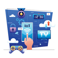 Wall Mural - hand drawn cartoon iot composition