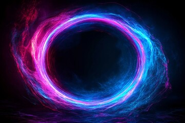 Poster - On a dark backdrop, a creative digital tech circle depicts big data and technology ideas in a 3D rendering style