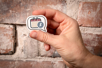Wall Mural - report, lack of time or audit concept. speech bubble in a human hand