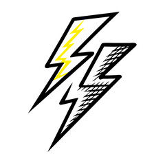 Wall Mural - electric bolts are depicted in a dynamic and stylized design, featuring bold outlines
