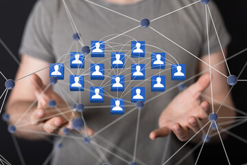 Poster - Global network. Blockchain. 3D illustration. Neural networks and artificial intelligence. Abstract