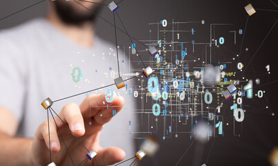 Leinwandbilder - Telecommunication network and wireless mobile internet