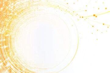 Poster - A 3D rendering of a circular abstract pattern with colorful particles, isolated on a white background, representing clean and virtual technology