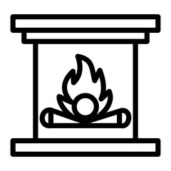 Poster - Fireplace Vector Design Icon Style