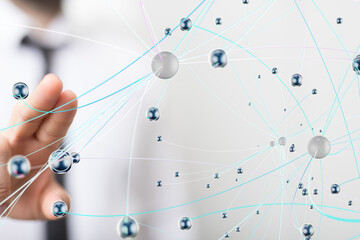 Poster - touch Futuristic wave, Futuristic data stream
