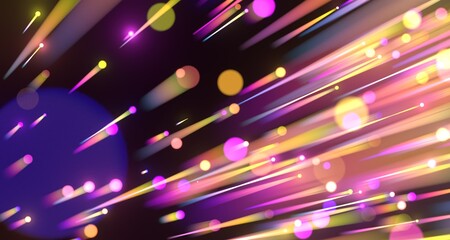 Poster - Light and stripes, glow abstract effect, paint splash