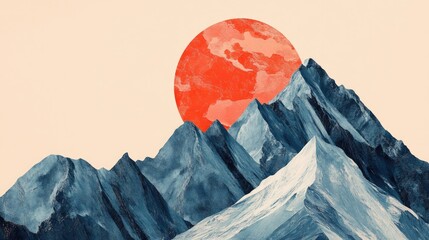 Poster - Artistic book cover featuring an abstract mountain landscape illustration