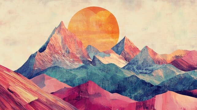 Artistic book cover featuring an abstract mountain landscape illustration