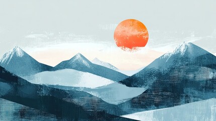 Poster - Artistic book cover featuring an abstract mountain landscape illustration
