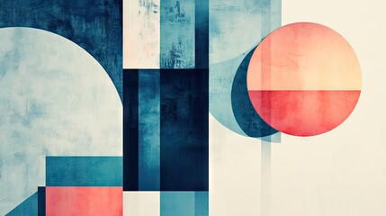 Poster - a modern artistic representation of complex simplicity using abstract shapes, soft gradients, and a 
