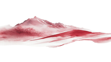 Poster - An abstract watercolor painting depicts a stylized red mountain range with subtle variations in color and texture.