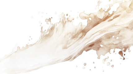 Poster - An abstract image depicting a beige creamy liquid splashing across a black background in a dynamic, flowing motion.