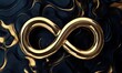 © Azril - Gold infinity symbol on dark marble, eternity concept