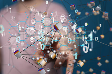 Poster - Futuristic wave, Futuristic data stream
