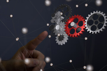 Poster - gear Technology background. Big data concept