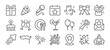 © lanastace - Party, celebration and event planning editable stroke outline icons set isolated on white background flat vector illustration. Pixel perfect. 64 x 64.
